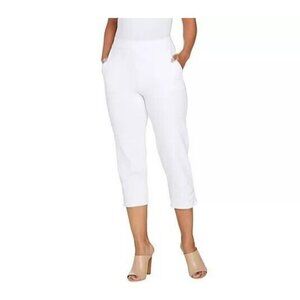 Susan Graver White Cropped Pants